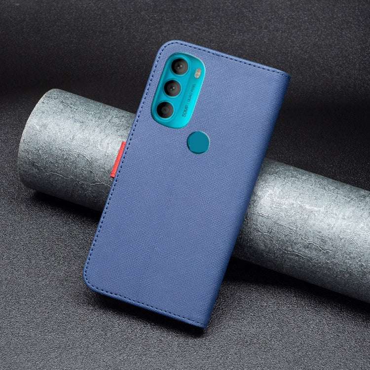 For Motorola Moto G71 5G BF13 Color Matching Cross Texture Leather Phone Case