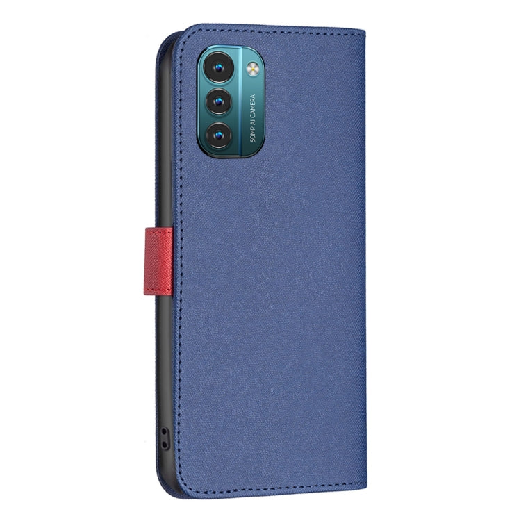 For Nokia G21 / G11 BF13 Color Matching Cross Texture Leather Phone Case
