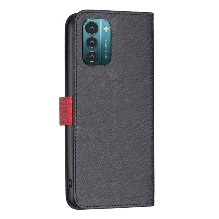 For Nokia G21 / G11 BF13 Color Matching Cross Texture Leather Phone Case