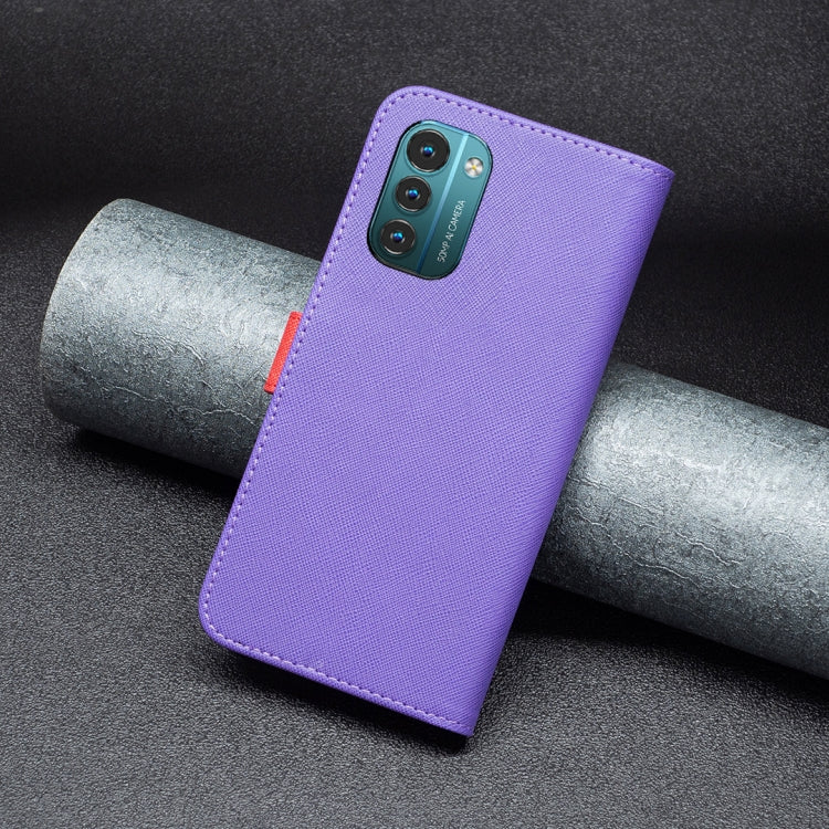For Nokia G21 / G11 BF13 Color Matching Cross Texture Leather Phone Case