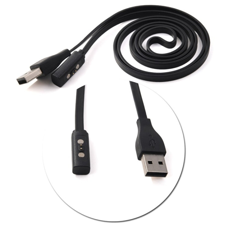 For Pebble Time Round Watch Charging Cable & Three Generations(Black)