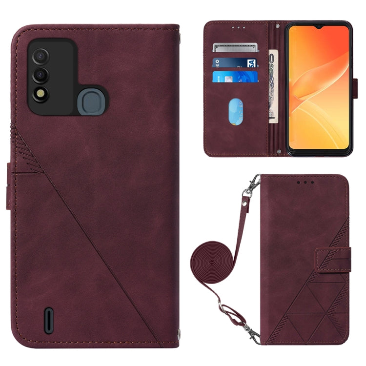 For Itel P37/Vision 2S/P651L Crossbody 3D Embossed Flip Leather Phone Case