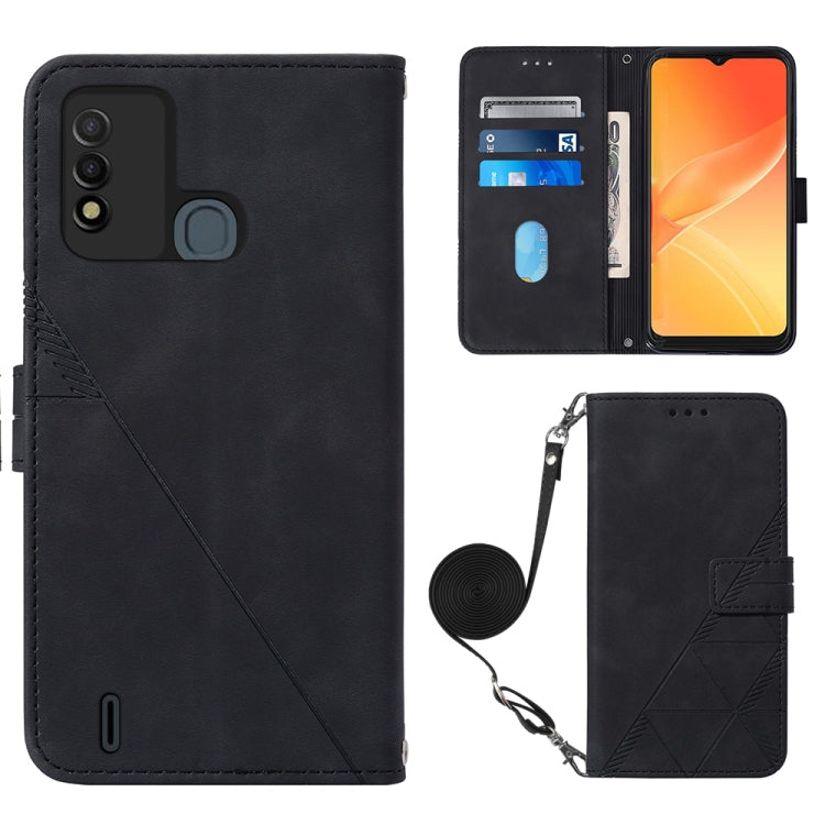 For Itel P37/Vision 2S/P651L Crossbody 3D Embossed Flip Leather Phone Case