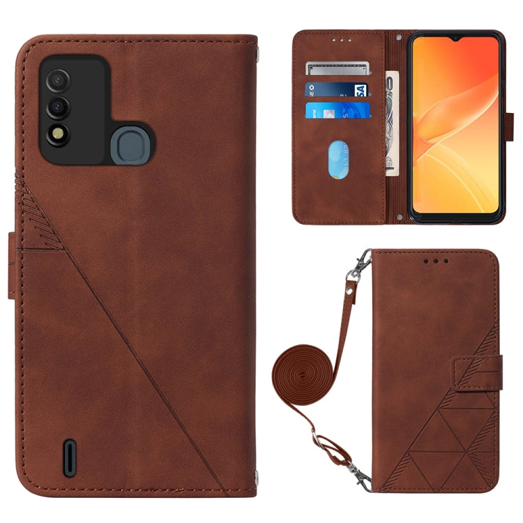 For Itel P37/Vision 2S/P651L Crossbody 3D Embossed Flip Leather Phone Case