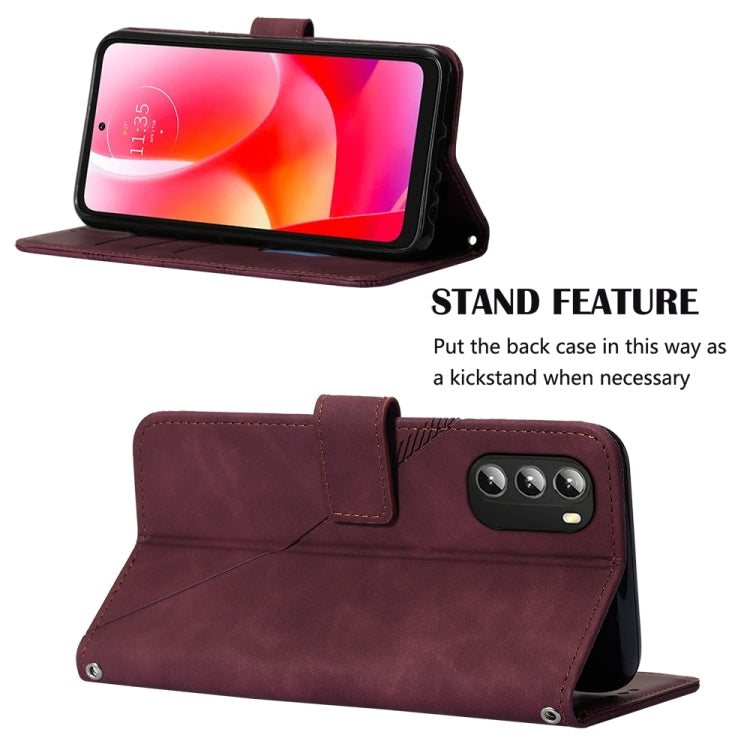 For Motorola Moto G 5G 2022 Crossbody 3D Embossed Flip Leather Phone Case