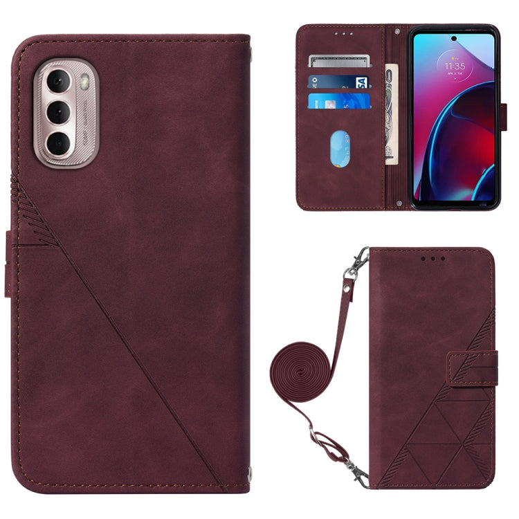 For Motorola Moto G Stylus 4G 2022 Crossbody 3D Embossed Flip Leather Phone Case