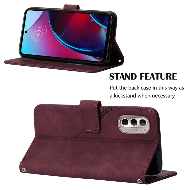 For Motorola Moto G Stylus 4G 2022 Crossbody 3D Embossed Flip Leather Phone Case