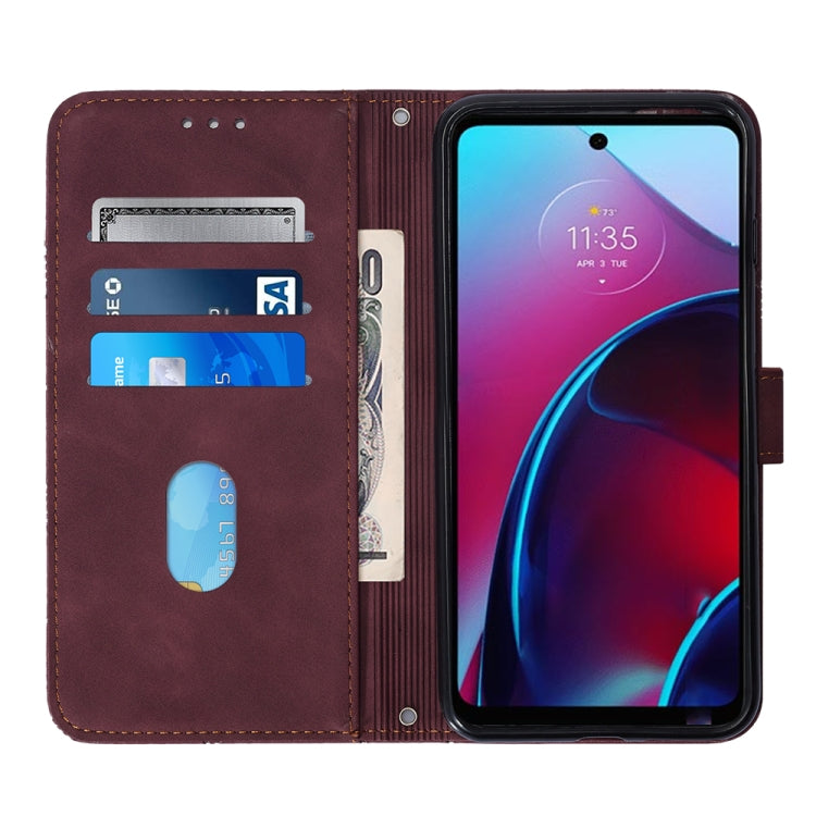 For Motorola Moto G Stylus 4G 2022 Crossbody 3D Embossed Flip Leather Phone Case