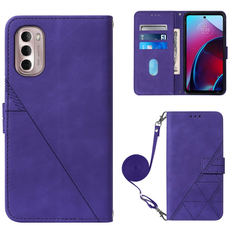For Motorola Moto G Stylus 4G 2022 Crossbody 3D Embossed Flip Leather Phone Case