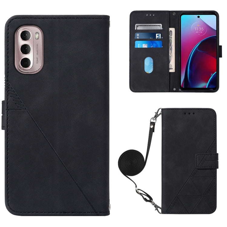 For Motorola Moto G Stylus 4G 2022 Crossbody 3D Embossed Flip Leather Phone Case