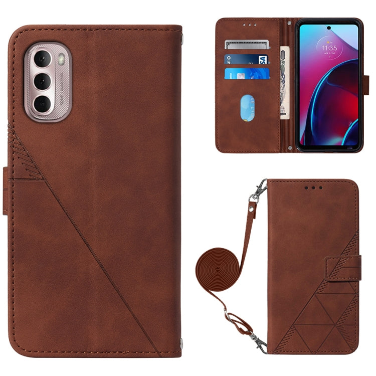 For Motorola Moto G Stylus 4G 2022 Crossbody 3D Embossed Flip Leather Phone Case