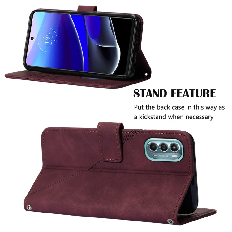 For Motorola Moto G Stylus 5G 2022 Crossbody 3D Embossed Flip Leather Phone Case