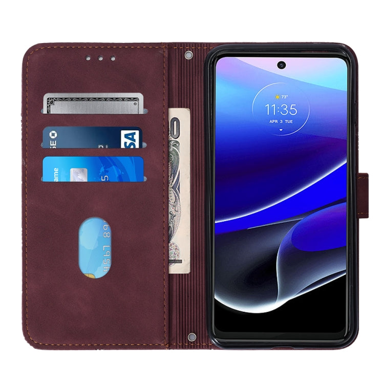 For Motorola Moto G Stylus 5G 2022 Crossbody 3D Embossed Flip Leather Phone Case