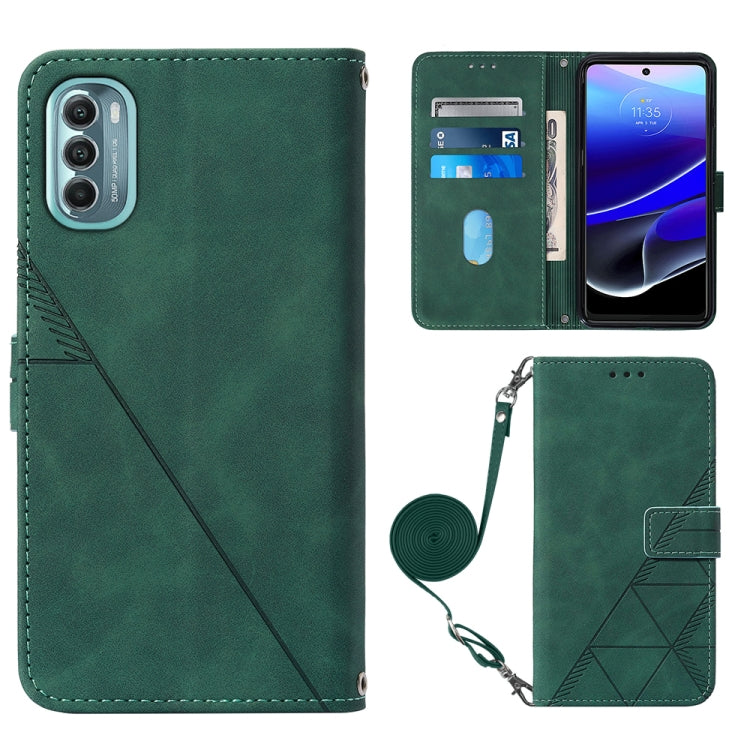 For Motorola Moto G Stylus 5G 2022 Crossbody 3D Embossed Flip Leather Phone Case