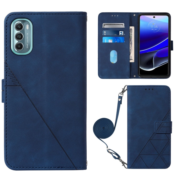 For Motorola Moto G Stylus 5G 2022 Crossbody 3D Embossed Flip Leather Phone Case