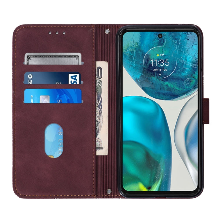 For Motorola Moto G52 Crossbody 3D Embossed Flip Leather Phone Case