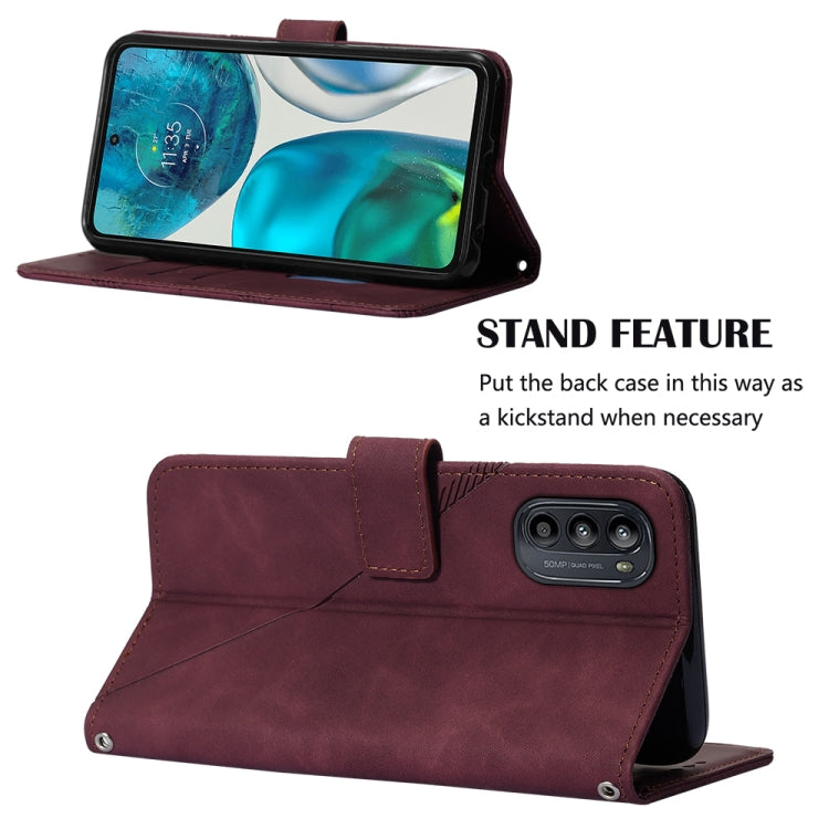 For Motorola Moto G52 Crossbody 3D Embossed Flip Leather Phone Case