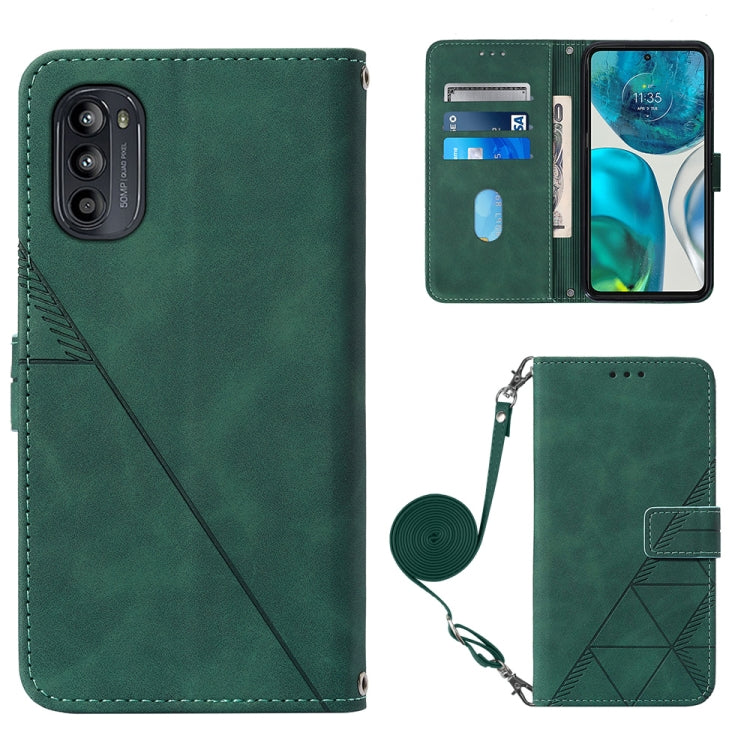 For Motorola Moto G52 Crossbody 3D Embossed Flip Leather Phone Case