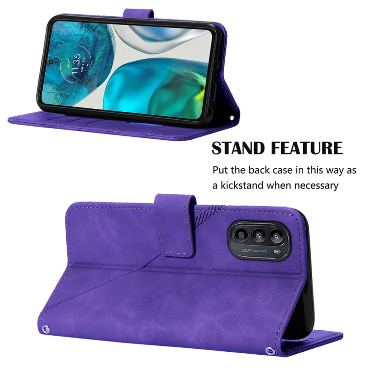 For Motorola Moto G52 Crossbody 3D Embossed Flip Leather Phone Case
