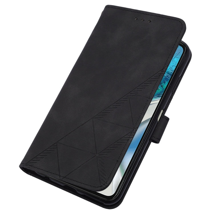 For Motorola Moto G52 Crossbody 3D Embossed Flip Leather Phone Case