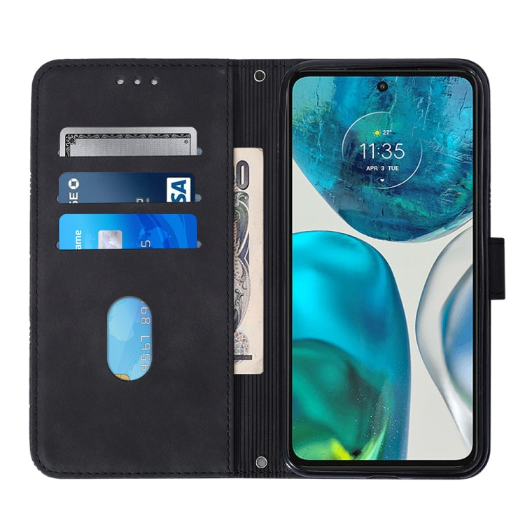 For Motorola Moto G52 Crossbody 3D Embossed Flip Leather Phone Case