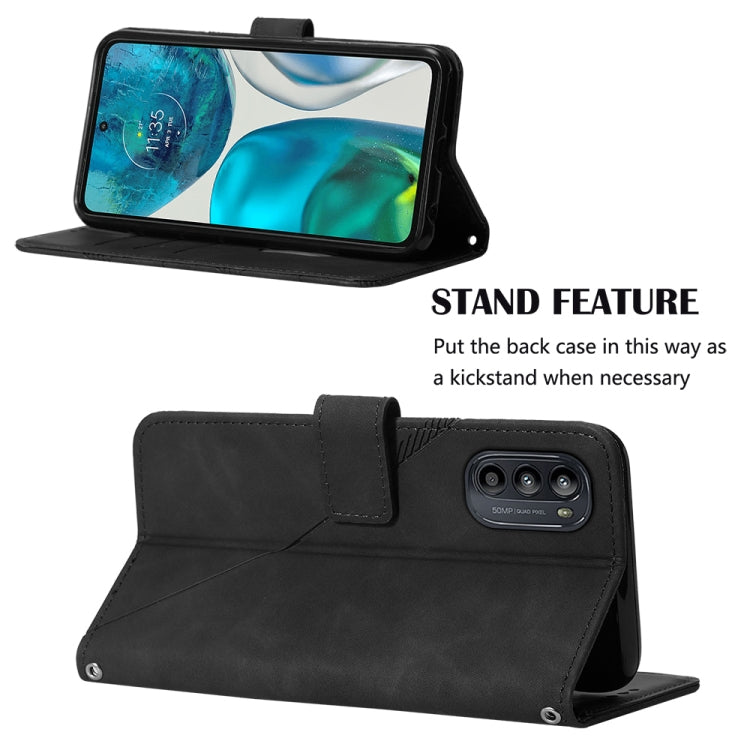 For Motorola Moto G52 Crossbody 3D Embossed Flip Leather Phone Case