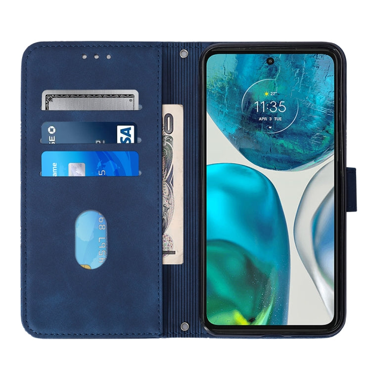For Motorola Moto G52 Crossbody 3D Embossed Flip Leather Phone Case