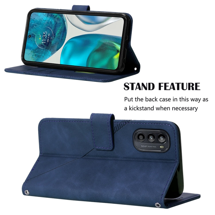 For Motorola Moto G52 Crossbody 3D Embossed Flip Leather Phone Case