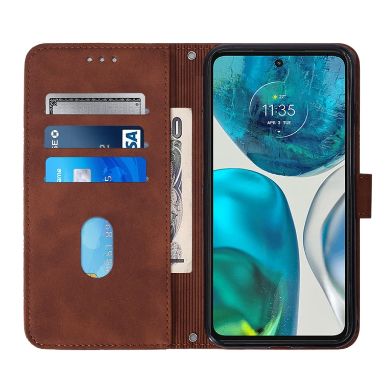 For Motorola Moto G52 Crossbody 3D Embossed Flip Leather Phone Case