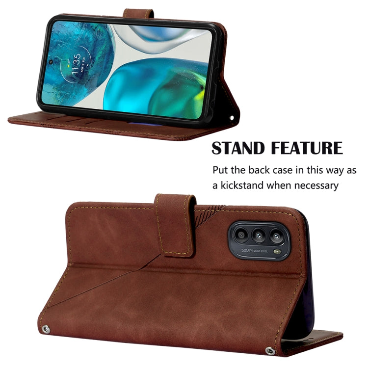 For Motorola Moto G52 Crossbody 3D Embossed Flip Leather Phone Case