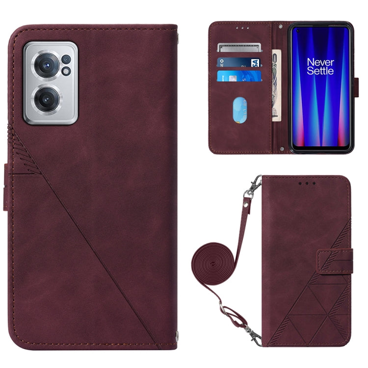 For OnePlus Nord CE 2 5G Crossbody 3D Embossed Flip Leather Phone Case