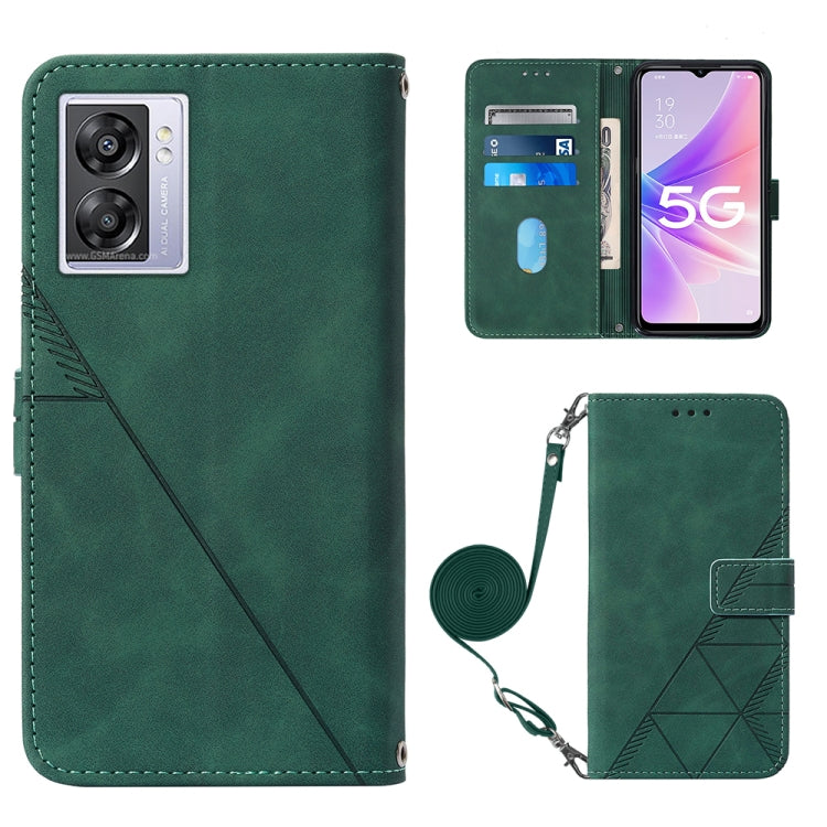 For OPPO A57 5G 2022 Crossbody 3D Embossed Flip Leather Phone Case