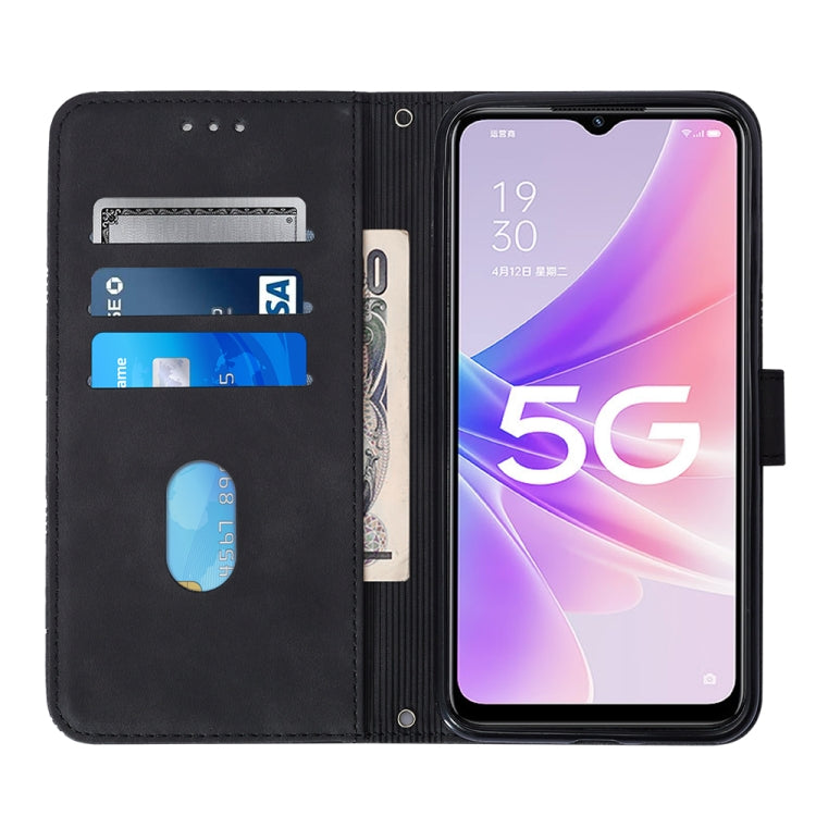 For OPPO A57 5G 2022 Crossbody 3D Embossed Flip Leather Phone Case