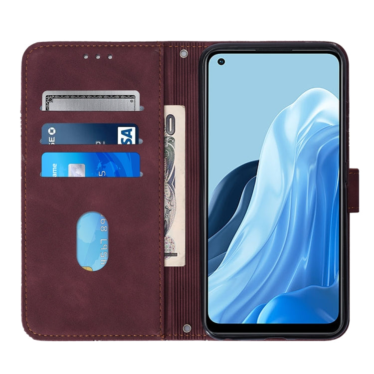 For OPPO Reno7 4G/F21 Pro Crossbody 3D Embossed Flip Leather Phone Case