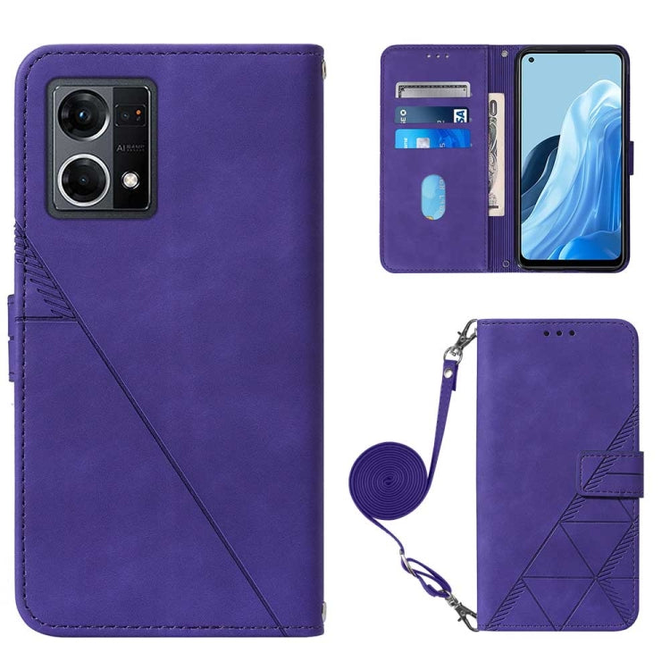 For OPPO Reno7 4G/F21 Pro Crossbody 3D Embossed Flip Leather Phone Case