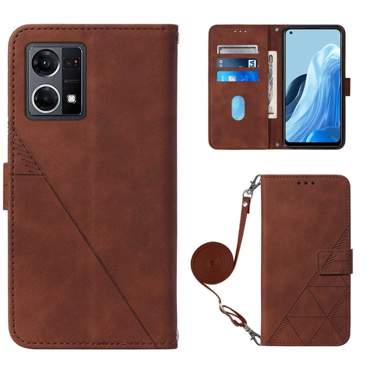 For OPPO Reno7 4G/F21 Pro Crossbody 3D Embossed Flip Leather Phone Case