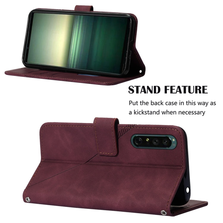 For Sony Xperia 1 IV Crossbody 3D Embossed Flip Leather Phone Case