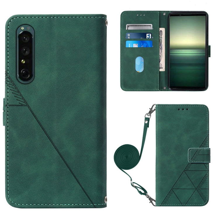 For Sony Xperia 1 IV Crossbody 3D Embossed Flip Leather Phone Case
