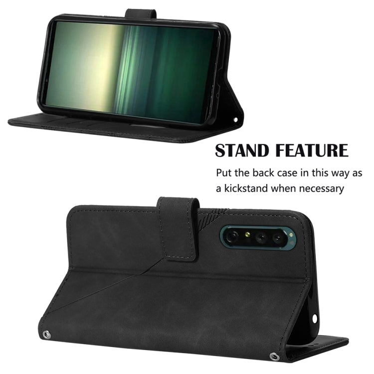 For Sony Xperia 1 IV Crossbody 3D Embossed Flip Leather Phone Case