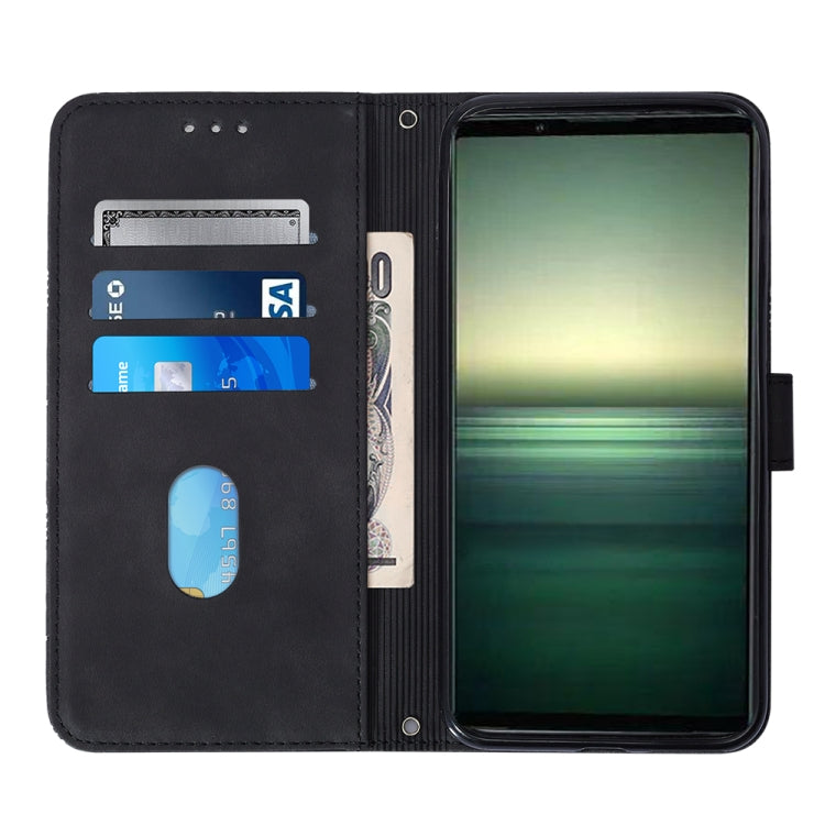 For Sony Xperia 1 IV Crossbody 3D Embossed Flip Leather Phone Case
