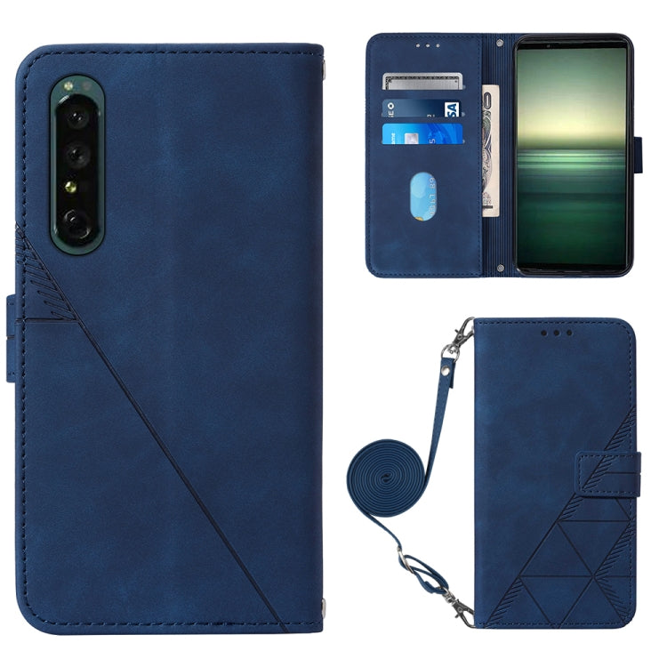 For Sony Xperia 1 IV Crossbody 3D Embossed Flip Leather Phone Case