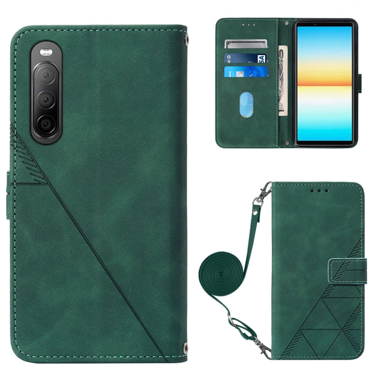 For Sony Xperia 10 IV Crossbody 3D Embossed Flip Leather Phone Case