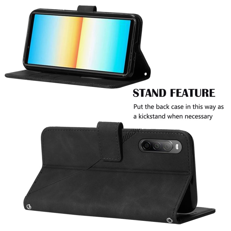For Sony Xperia 10 IV Crossbody 3D Embossed Flip Leather Phone Case