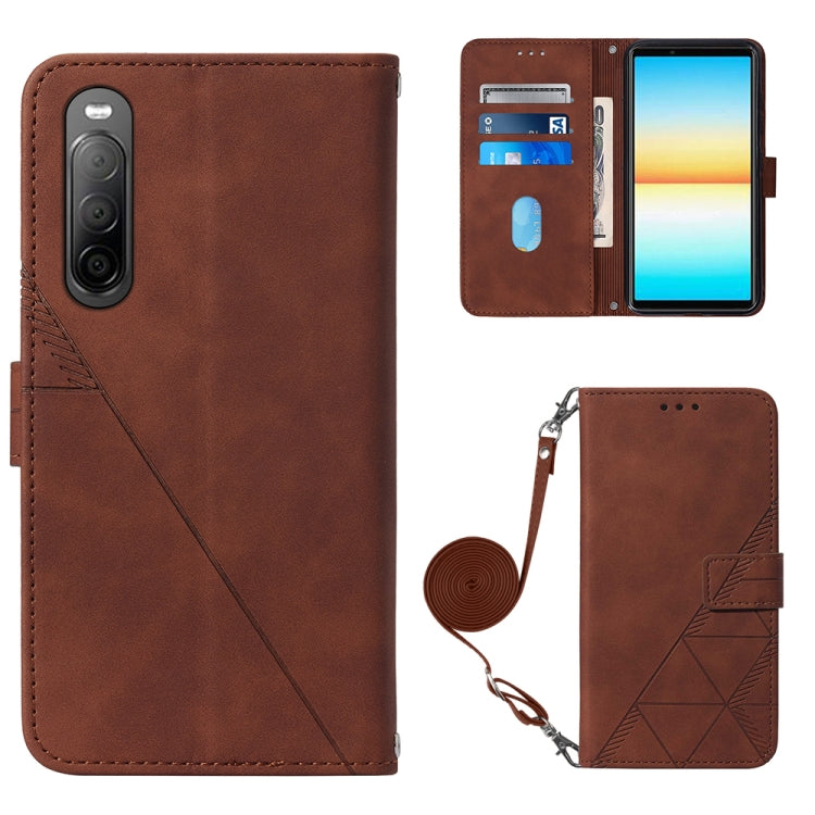 For Sony Xperia 10 IV Crossbody 3D Embossed Flip Leather Phone Case