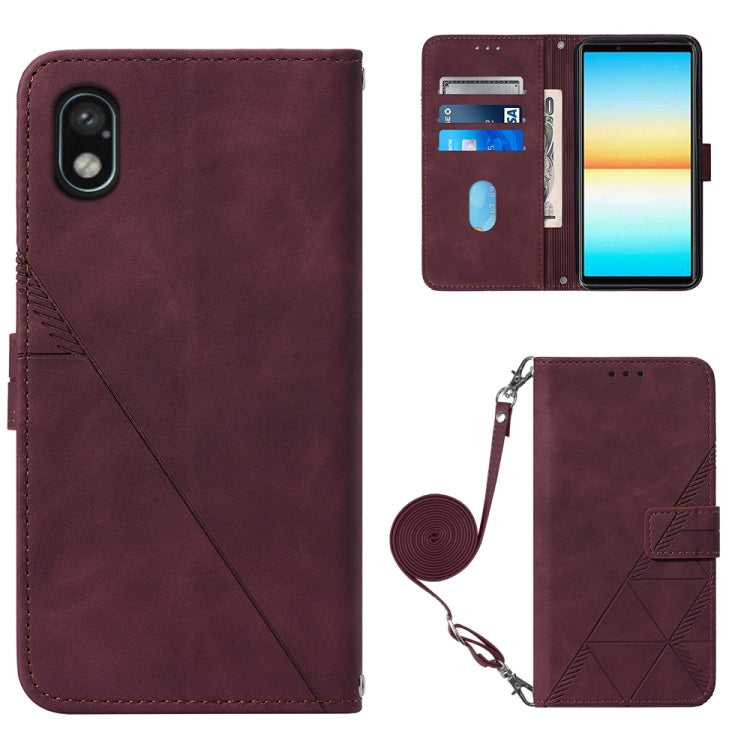 For Sony Xperia ACE III Crossbody 3D Embossed Flip Leather Phone Case