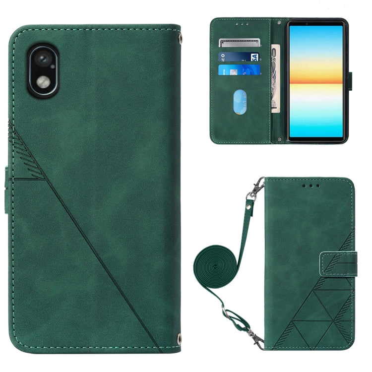For Sony Xperia ACE III Crossbody 3D Embossed Flip Leather Phone Case