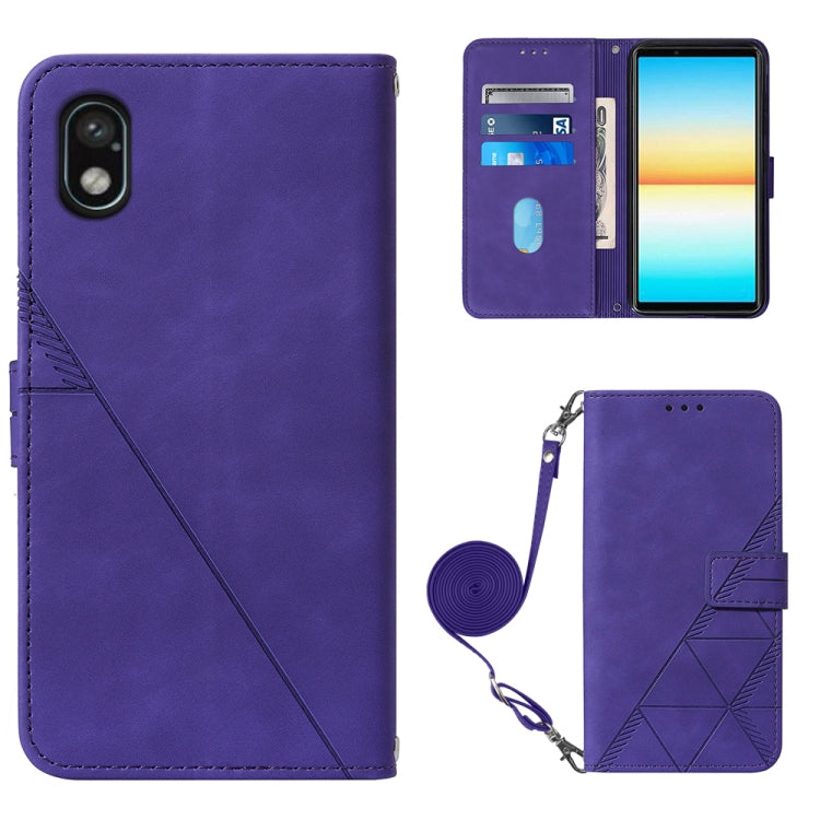 For Sony Xperia ACE III Crossbody 3D Embossed Flip Leather Phone Case