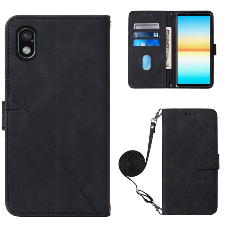 For Sony Xperia ACE III Crossbody 3D Embossed Flip Leather Phone Case
