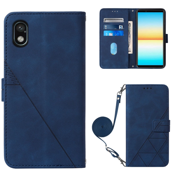 For Sony Xperia ACE III Crossbody 3D Embossed Flip Leather Phone Case