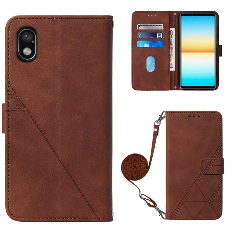 For Sony Xperia ACE III Crossbody 3D Embossed Flip Leather Phone Case